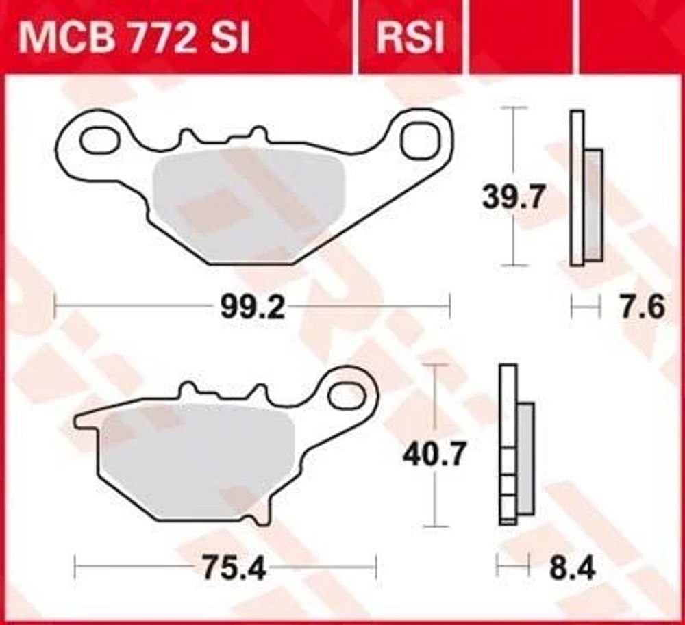 Колодки тормозные дисковые TRW MCB772SI
