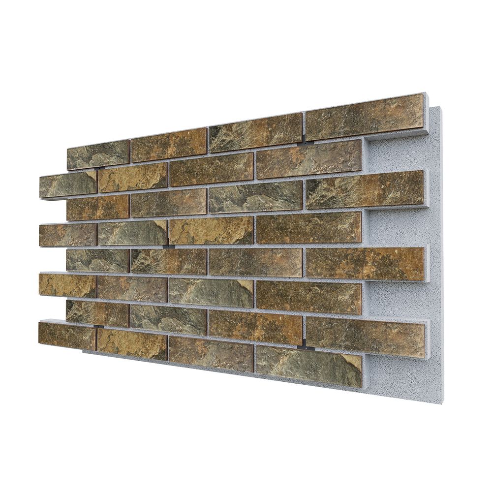 Негорючая термопанель ППС PRO Керамин Колорадо 4 Коричневый 0,612 м², 1020x600 мм