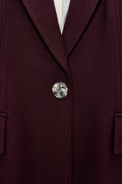 ZARA ПРИТАЛЕННЫЙ БЛЕЙЗЕР С ВЫРАЖЕННЫМИ ПЛЕЧАМИ, БУРГУНДИ