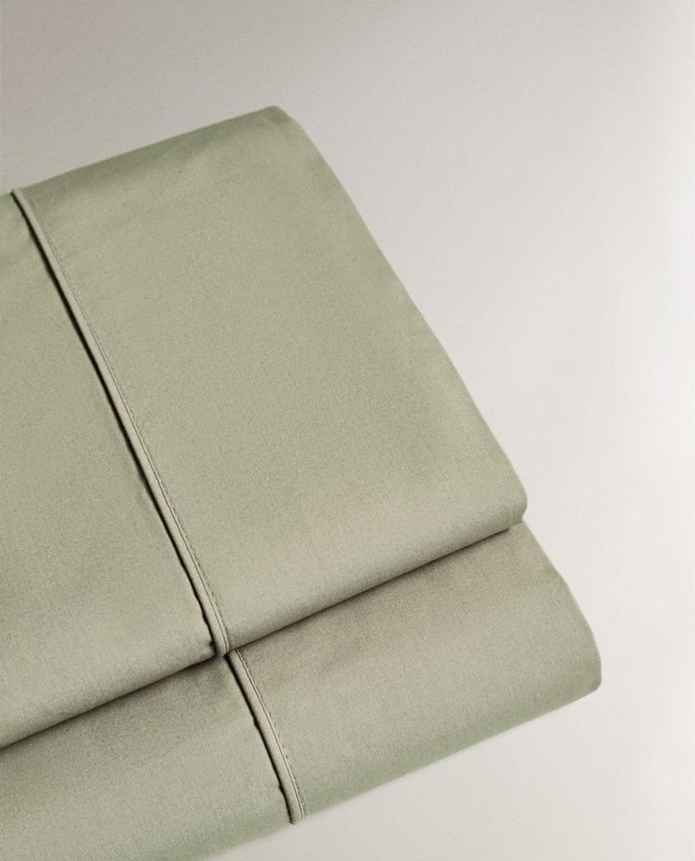 ZARA HOME (300 НИТЕЙ) ПРОСТЫНЯ ИЗ ХЛОПКА, СВЕТЛО-ЗЕЛЕНЫЙ