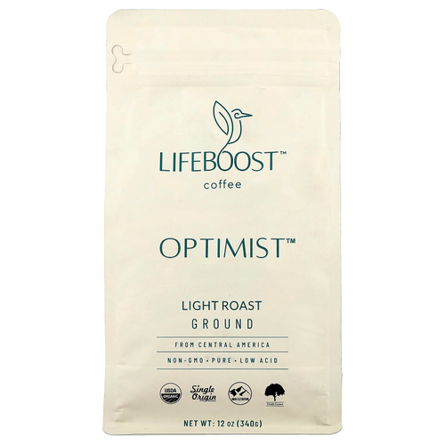 Lifeboost, Кофе, Optimist ™, молотый, легкой обжарки, 340 г (12 унций)