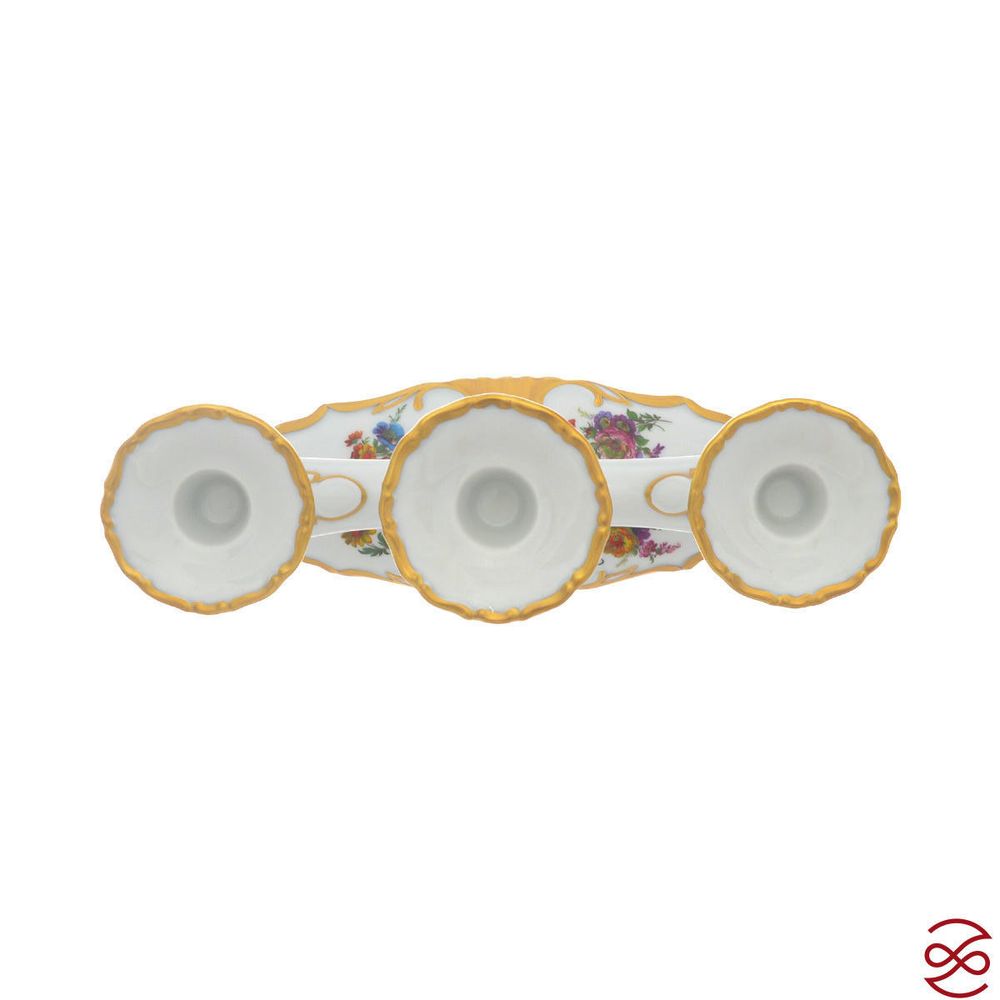 Подсвечник Queen's Crown Мейсенский букет 28 см