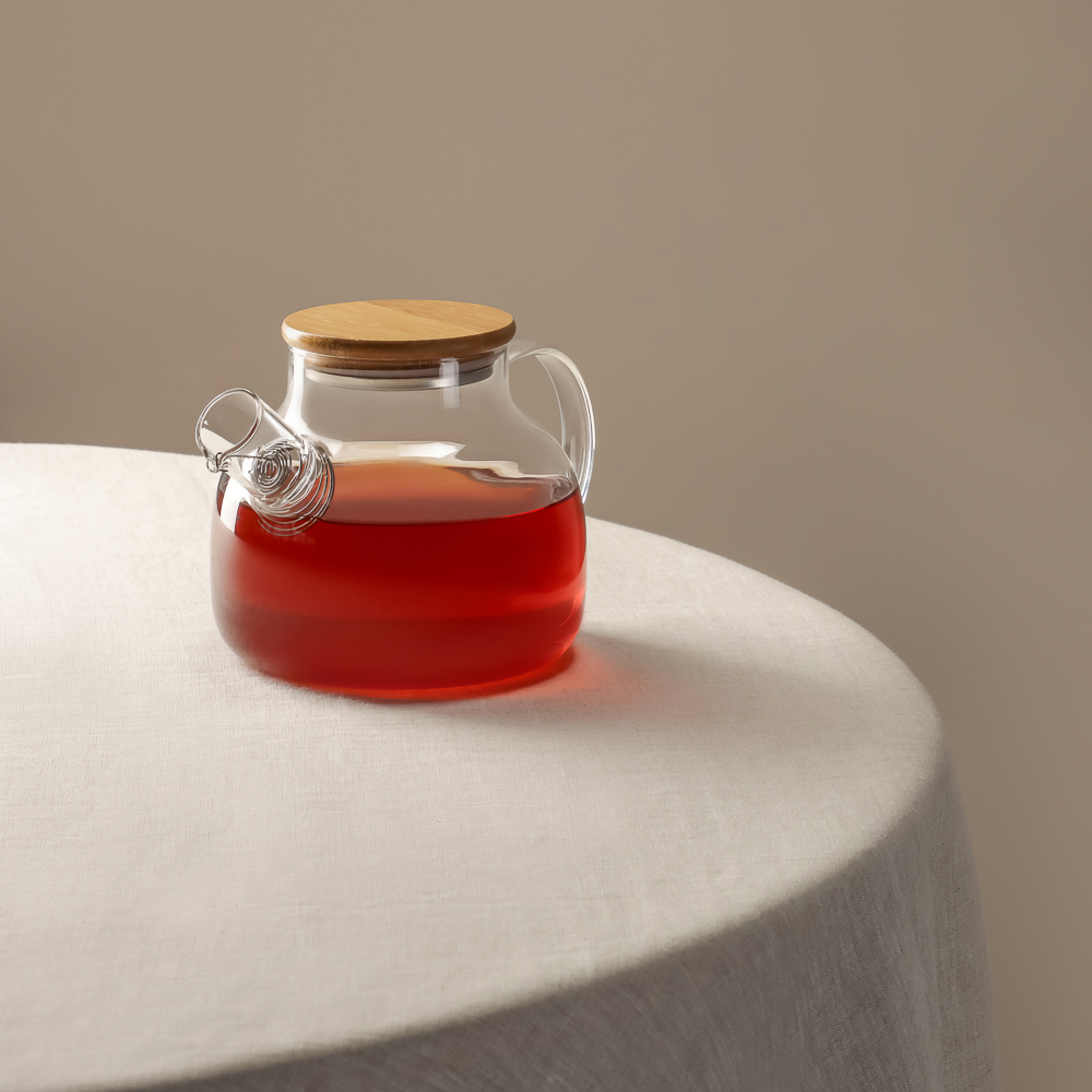 Чайник заварочный тм VETTA Эко, стекло, бамбуковая крышка, 1000мл