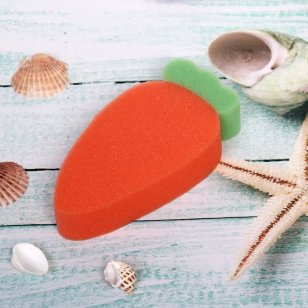 Губка детская для тела поролоновая фигурная «Морковка», 16,5*8