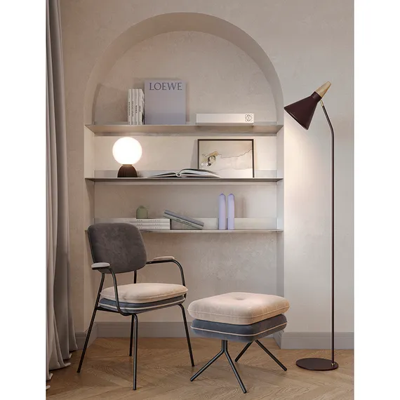 Стул с подлокотниками и контрастным кантом pea, велюр, темно-серый/бежевый