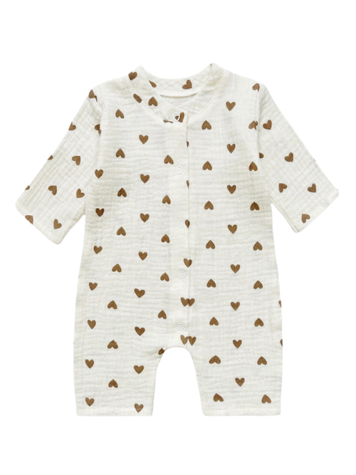 Муслиновый песочник Сердечки beige