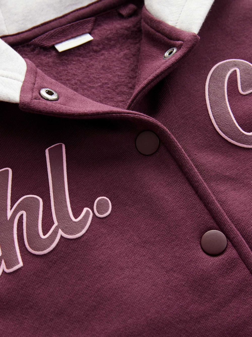 Бомбер с капюшоном для девочки Next B39-544, Бордовый, Белый