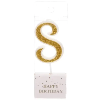Свеча для торта Цифра Иллюзия «8» 9,5 см, золото