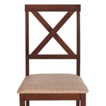 Обеденный комплект Хадсон (стол + 4 стула)/ Hudson Dining Set дерево гевея/мдф, стол: 110х70х75см / стул: 44х42х89см, cappuccino (темный орех), ткань кор.-зол. (1