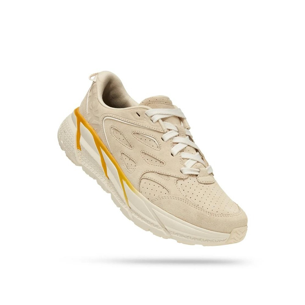 Кроссовки мужские HOKA U CLIFTON L SUEDE Short Bread / Radiant Yellow