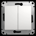 GLOSSA 2-клавишный ПЕРЕКЛЮЧАТЕЛЬ, сх.6+6, 10АХ, механизм, БЕЛЫЙ