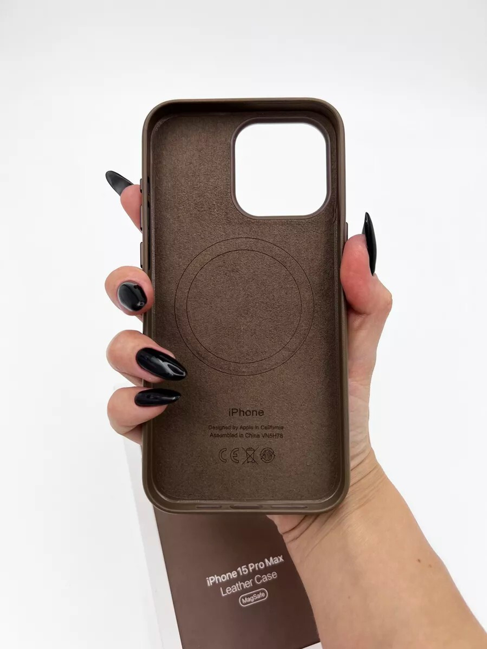 Кожаный чехол Leather Case iPhone 15 Pro MAX, Taupe Бежевый