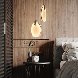 Подвесной светильник Cloyd BOSFOR-A P1 / Ø25 см - алебастр - латунь (арт.11164)