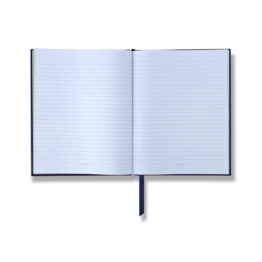 Smythson Блокнот Portobello Notebook in Panama, Black (бежевый)