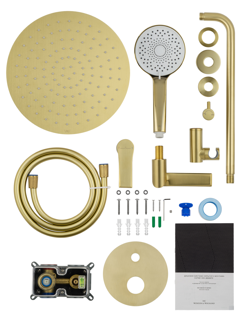 Душевая система встраиваемая WONZON & WOGHAND BRILLIANT, Брашированное золото (WW-88939079-BG)