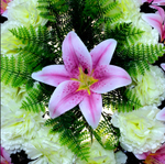 Венок ритуальный 55 см Лилии