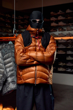 Куртка Nothomme Blue Ultra-Lightweight Water-Repellent Baffled Down Jacket "Orange To Their Cart"