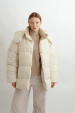 Объемная зимняя куртка Unisex, молочный