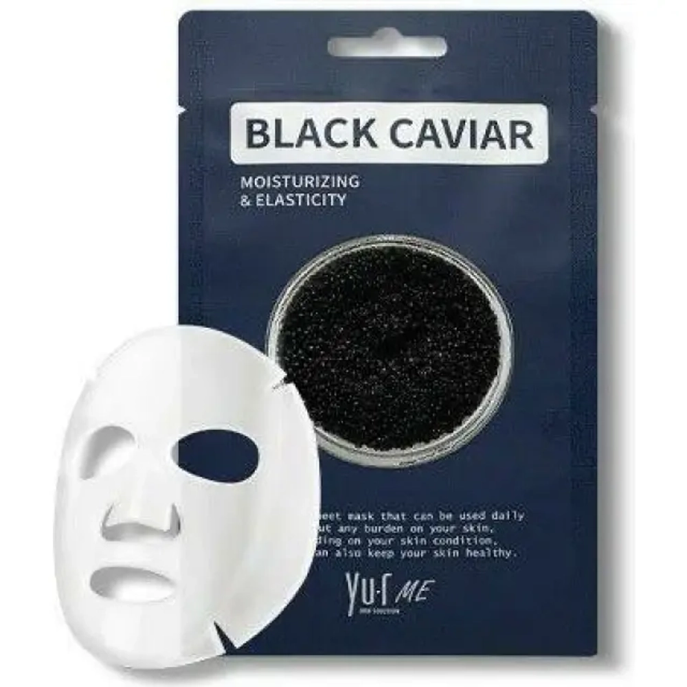 Yu.R ME Тканевая маска для лица с экстрактом черной икры, 1 шт | Black Caviar Sheet Mask