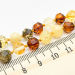 Янтарь бусины, микс, крупная грань, размер 6,8*7,8 мм, цена за 10-11 шт (1/4 нити)