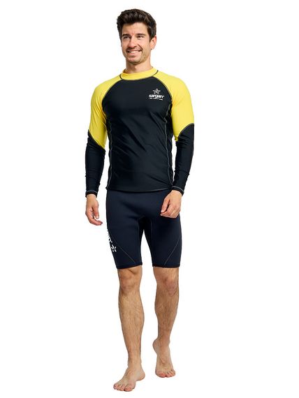 Футболка рашгард лонгслив Sargan Агидель UPF 50+ мужская черно-желтая
