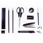 Настольный набор OfficeSpace "Витраж", 11 предметов, вращающийся черный/цветной