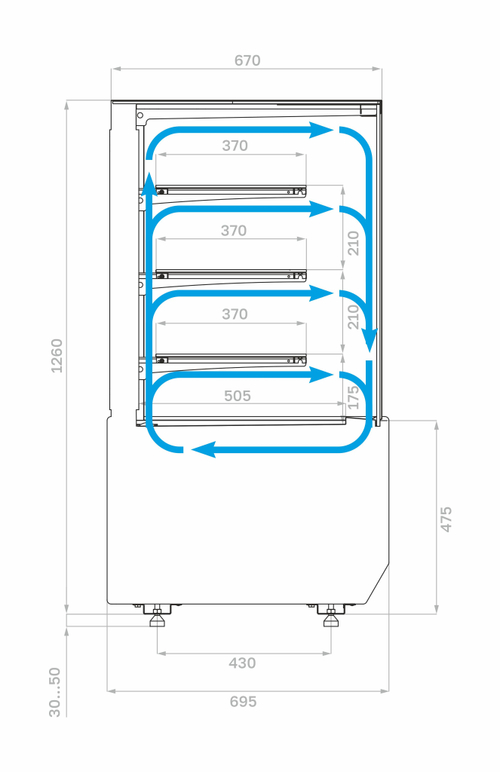 Холодильная витрина Carboma Cube 2 KC70 VV 1,3-1 STANDARD без боковин (версия 2.0) (9005-0109)