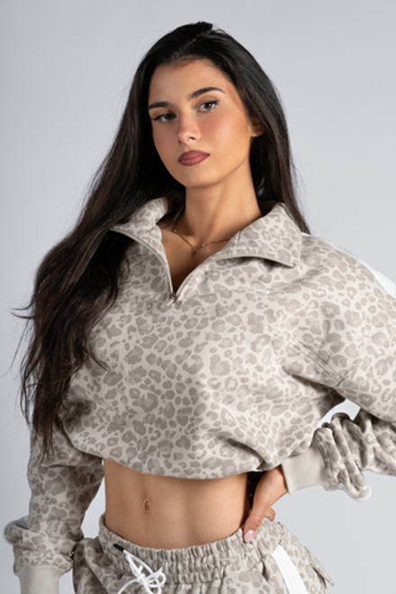 Свитшот Half-Zip Leopard Sweatshirt PRIMAL 866 Кремовый леопард
