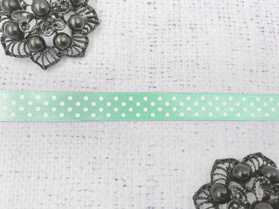 Лента атласная горох, ш. 1 см, мятный