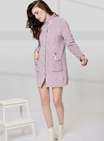 Теплый халат из флиса Goose (Размер: S) (Цвет: сиреневый)