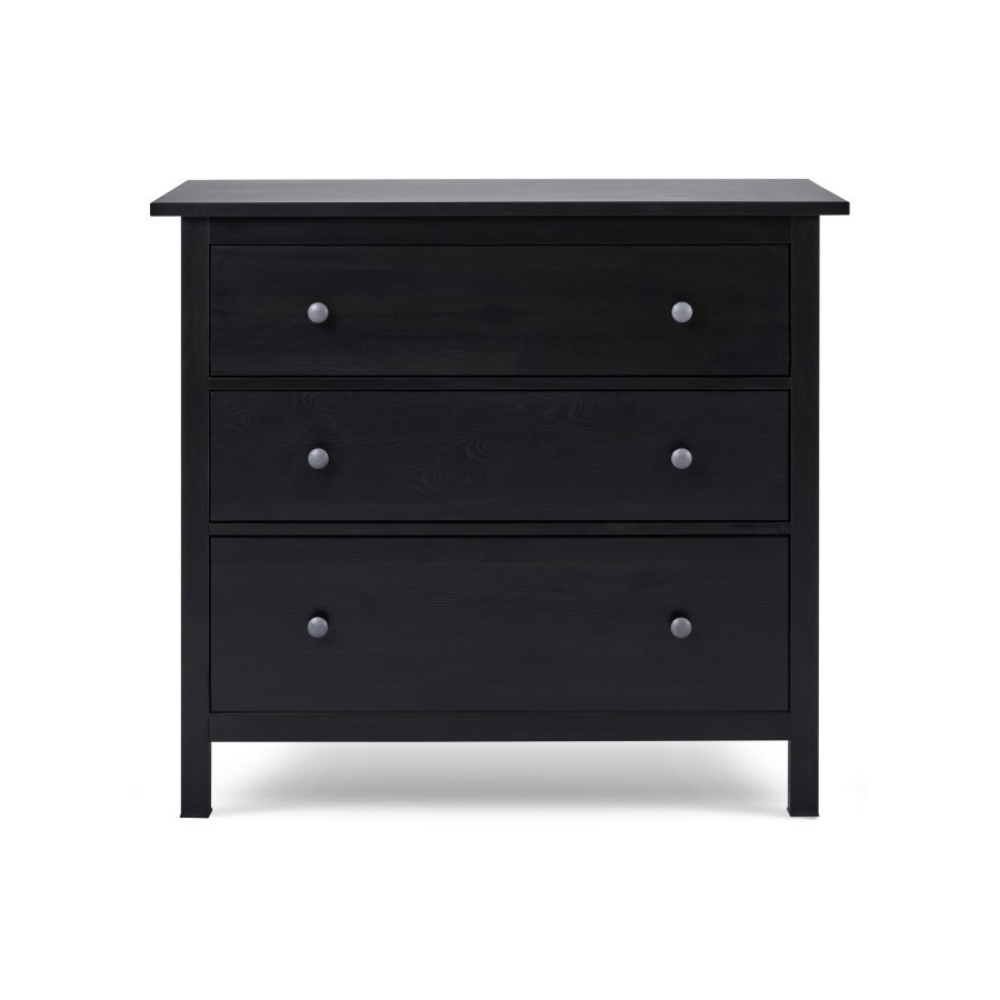 Комод с 3 ящиками деревянный, Хемнэс Hemnes/ Кымор, 108х50х96 см,черный