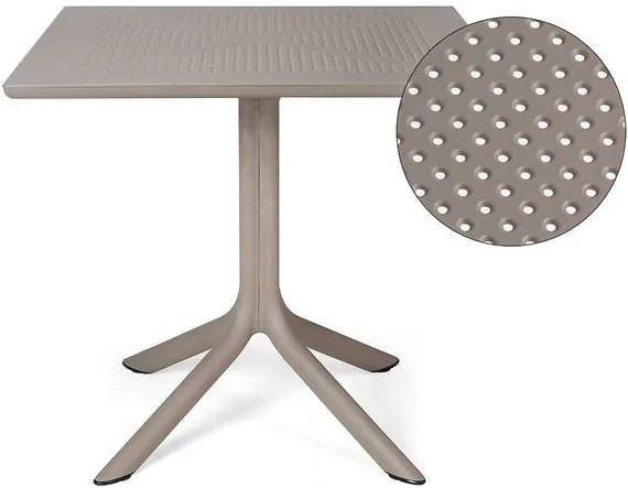 Пластиковый стол Clip 80х80 см тортора