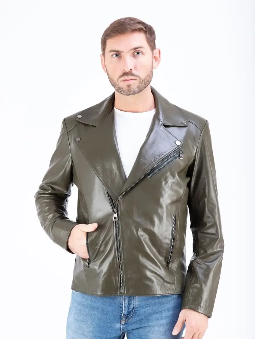 Косуха мужская  кожаная,  куртка мужская