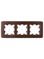 BRITE Рамка 3-местная РУ-3-1-Бр металл коричневый RE AL IEK