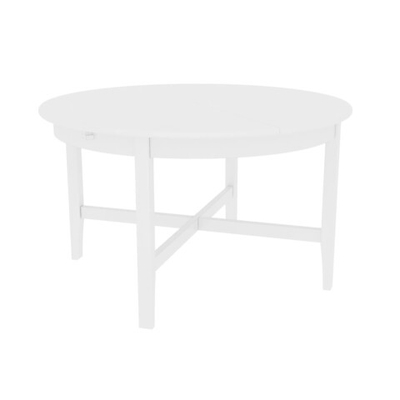 Стол обеденный круглый раздвижной КАНТРИ (IKEA HEMNES), 126/171х74 см, белый