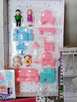 Кукольный домик арт.975 мебель и фигурки, 55 элементов, 22 см