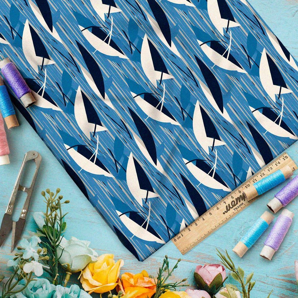 Ткань премиум Оксфорд 600D морская иллюзия