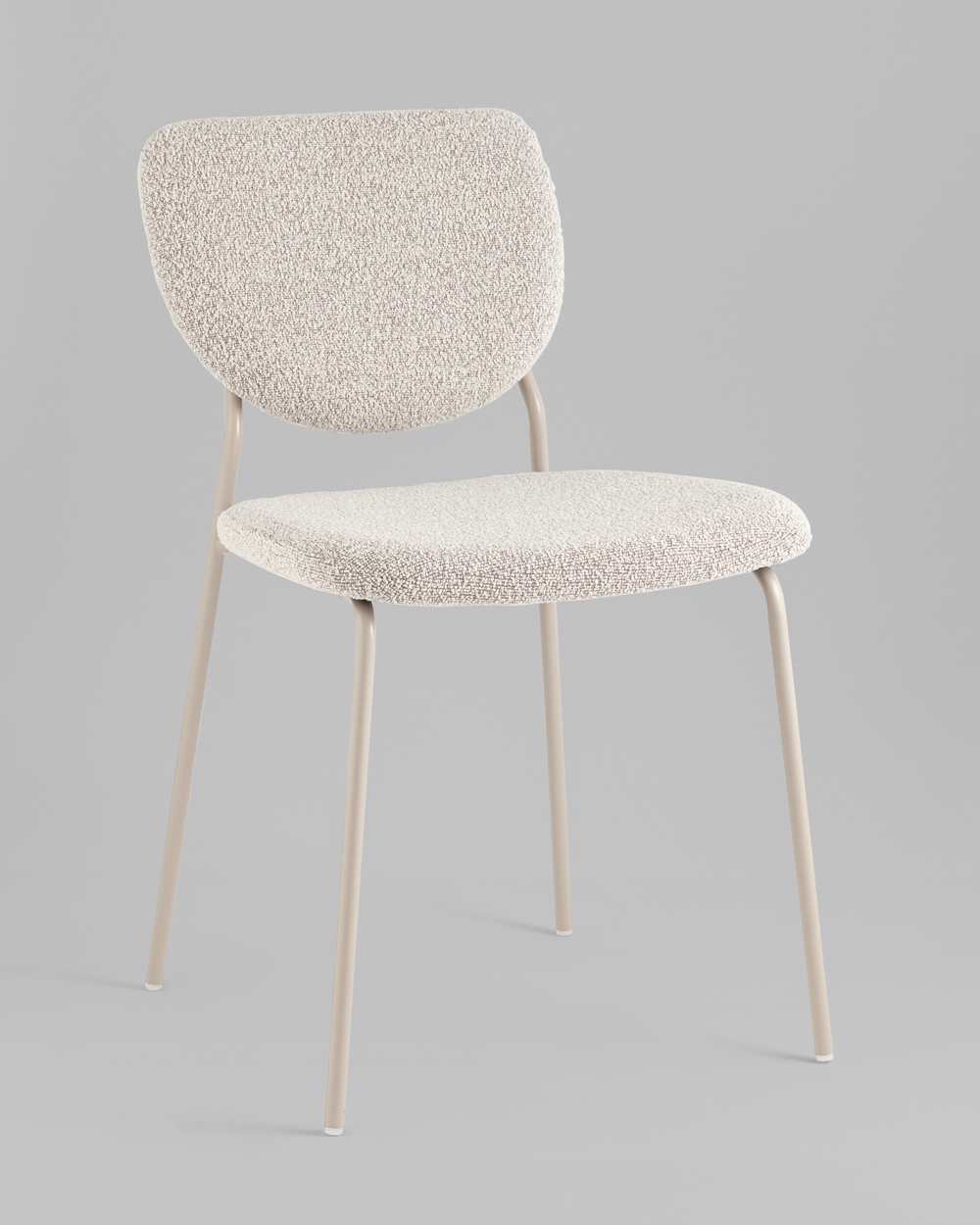 Стул обеденный Gigi серо-бежевый букле кремовые ножки