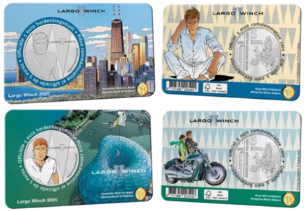Бельгия 5 евро, 2025 Ларго Винч - 2 монеты UNC