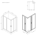 Душевое ограждение 120x80 см, без Поддона AM.PM Gem W90G-404-120280-MT Стекло прозрачное, профиль хром матовый