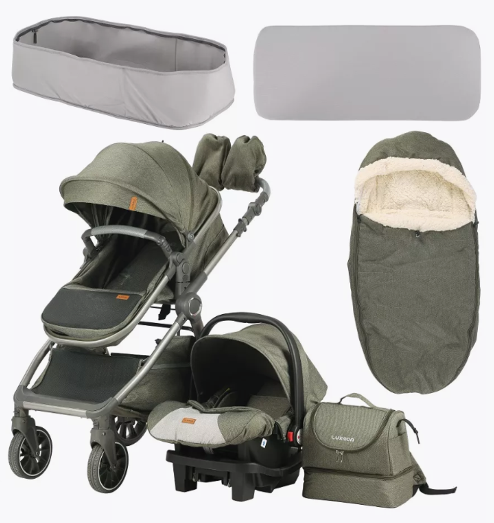 Коляска Luxmom V8 3в1 (зеленый)