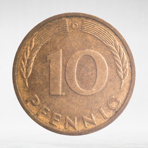 Germany, 10 Pfennigs, 1982, (Munich Mint - "D"), VF