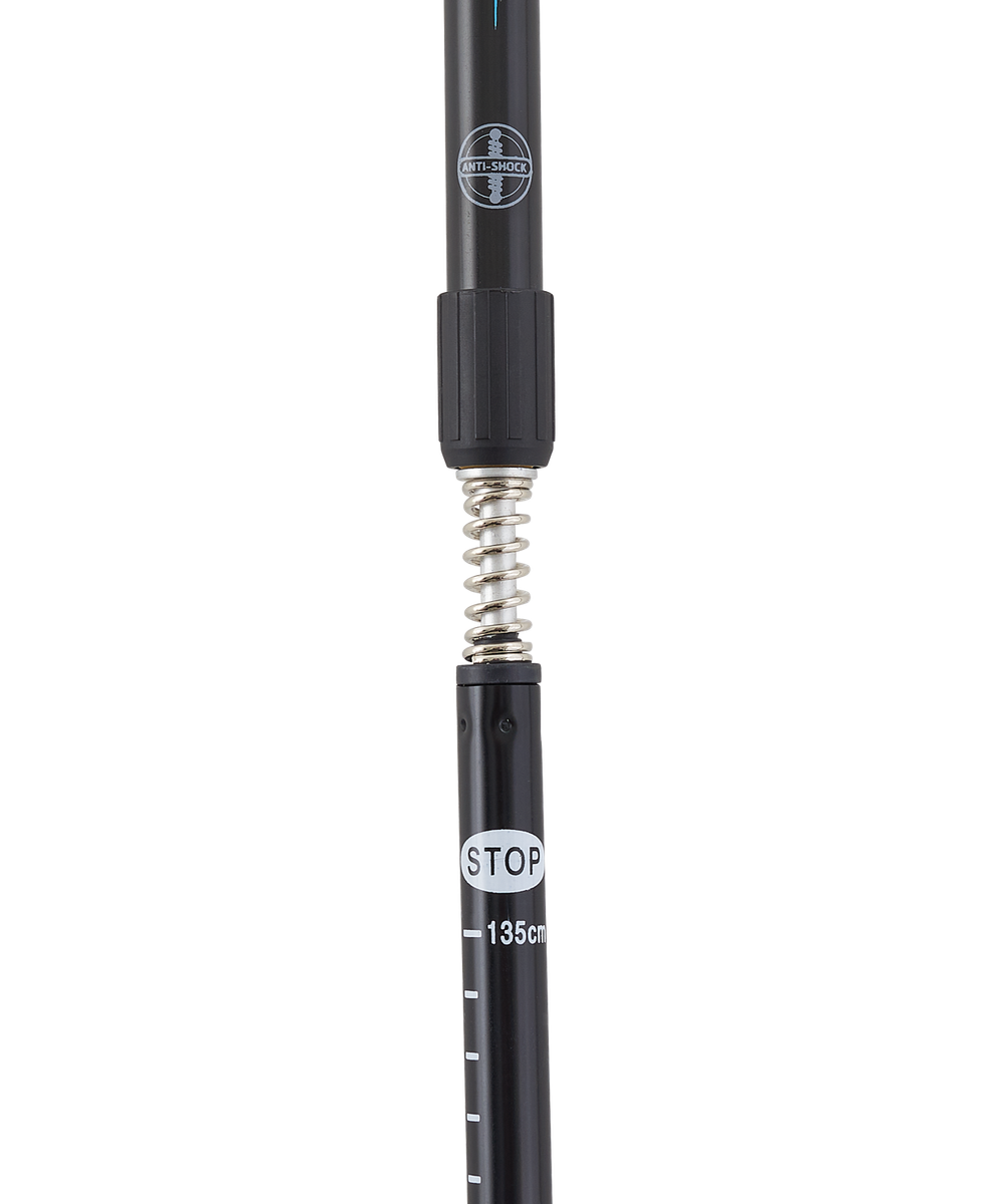 Скандинавские палки Nimbus, 77-135 см, 2-секционные, черный/голубой