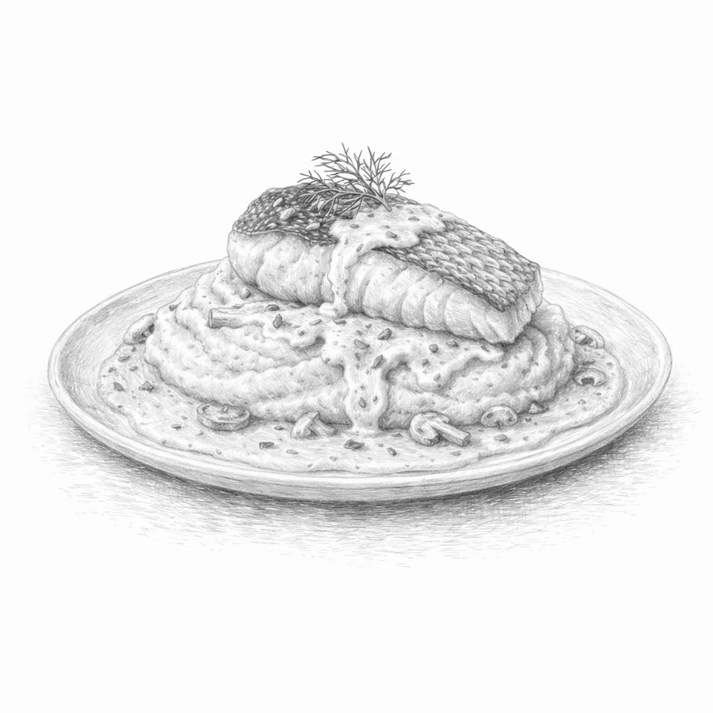 Филе Брейтовского судака с пюре