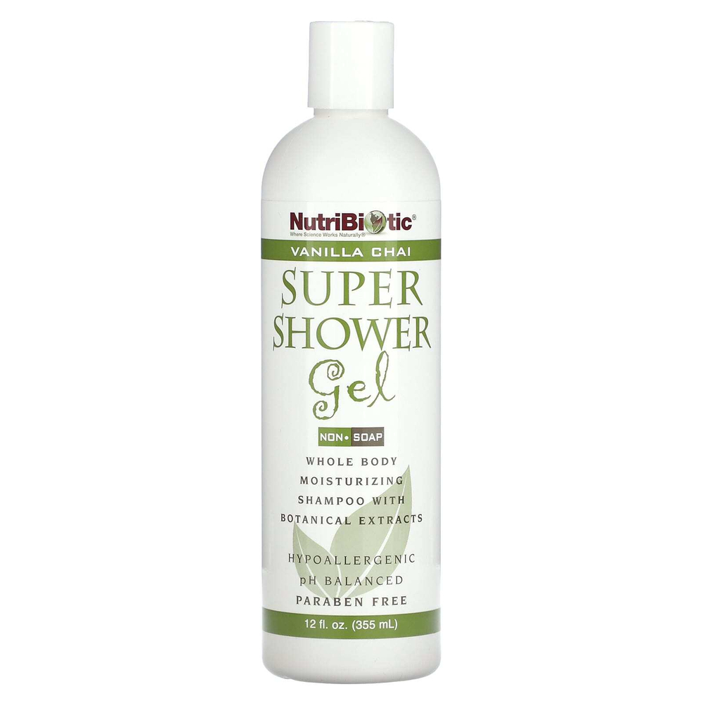 NutriBiotic, Супер гель для душа, без мыла, ванильный чай, 355 мл (12 жидк. унц.)