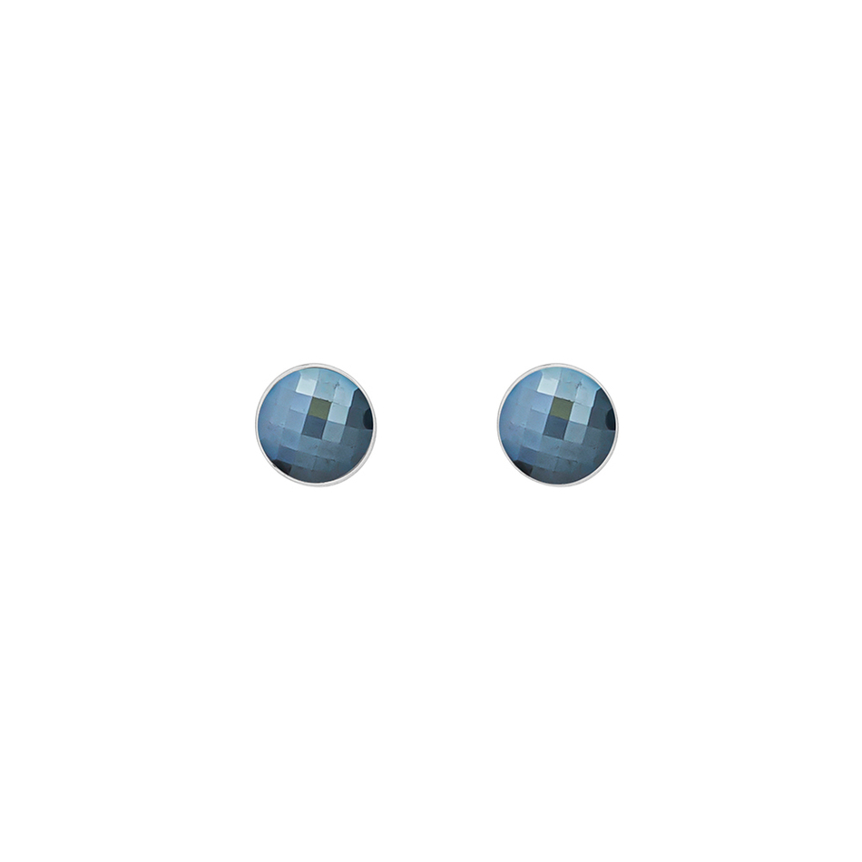Серьги пусеты Possebon Pearl Black Agate A1184.4 BW/S