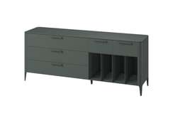 Тумба Type oak 5 ящиков 4 полки ширина 200 см (темно-серый)