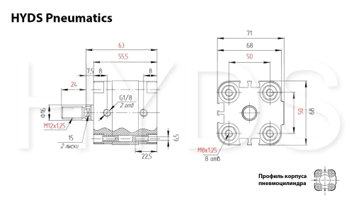 ADVU-50-10-A-P-A Пневмоцилиндр