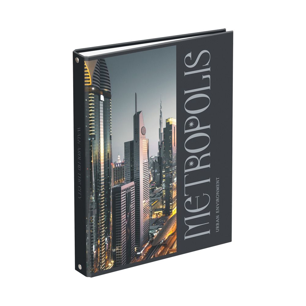 Тетрадь на кольцах 160л, А4, 7БЦ, Би-Джи Мегаполис, матовая ламинация