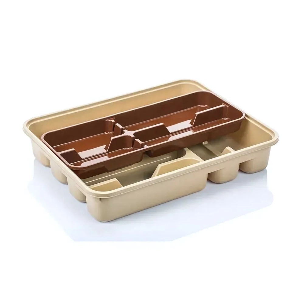 Лоток двойной на 10 секций, Слоновая кость